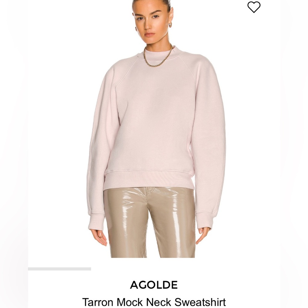 Agolde Light Pink Mock Neck Sweatshirt